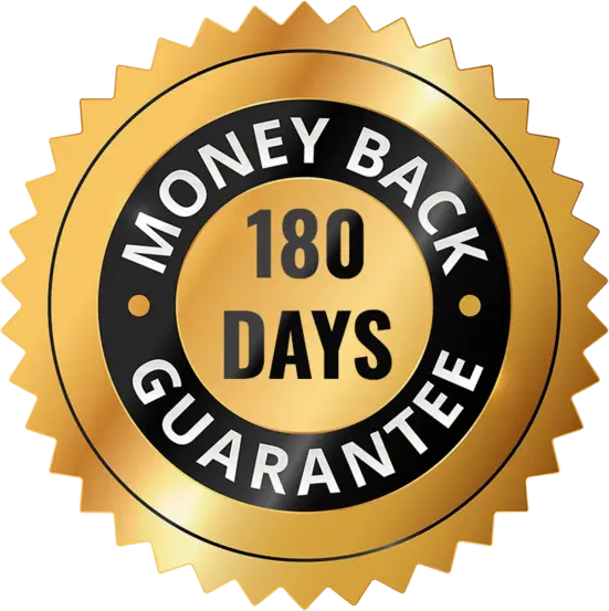180 day money back guarantee seal